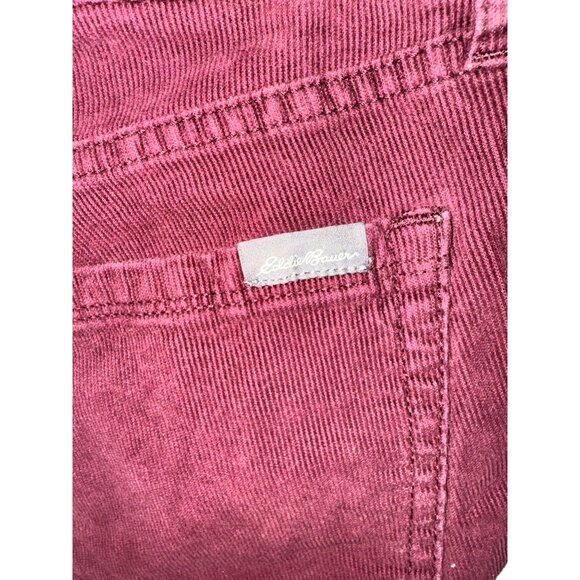 Eddie Bauer Womens Burgundy Corduroy Pants Size P6 Slim Fit - Picture 8 of 10